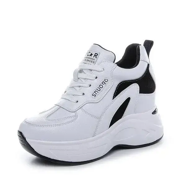 Womens Colorblock Sneakers | Temperature-Regulating Low-Top Platform Shoes in Black, Green