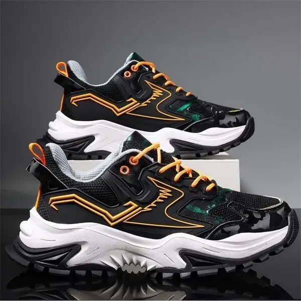 Hookhousehold Men Spring Autumn Fashion Casual Colorblock Mesh Cloth Breathable Rubber Platform Shoes Sneakers